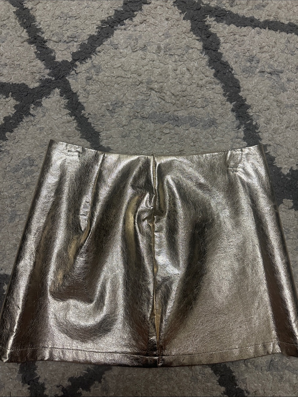 Metallic Silver Mini Skirt